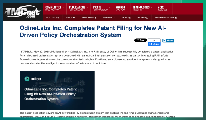 OdineLabs Inc. Completes Patent Filing for New AI-Driven Policy Orchestration System
