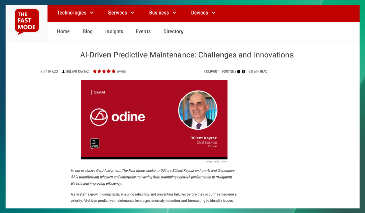 AI-Driven Predictive Maintenance: Challenges and Innovations – Bülent Kaytaz, Chief Scientist, Odine