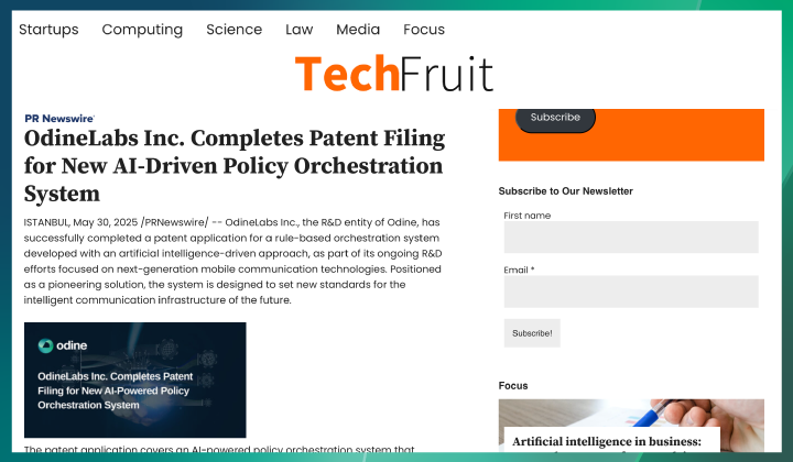 OdineLabs Inc. Completes Patent Filing for New AI-Driven Policy Orchestration System