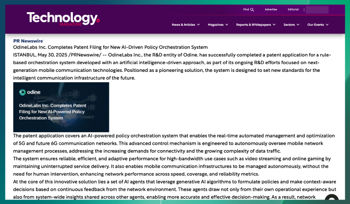 OdineLabs Inc. Completes Patent Filing for New AI-Driven Policy Orchestration System
