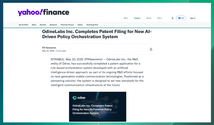 OdineLabs Inc. Completes Patent Filing for New AI-Driven Policy Orchestration System